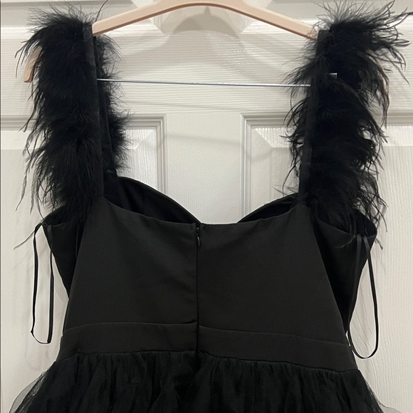 NWT Black Feather Strap Tulle Dress - Picture 7 of 11
